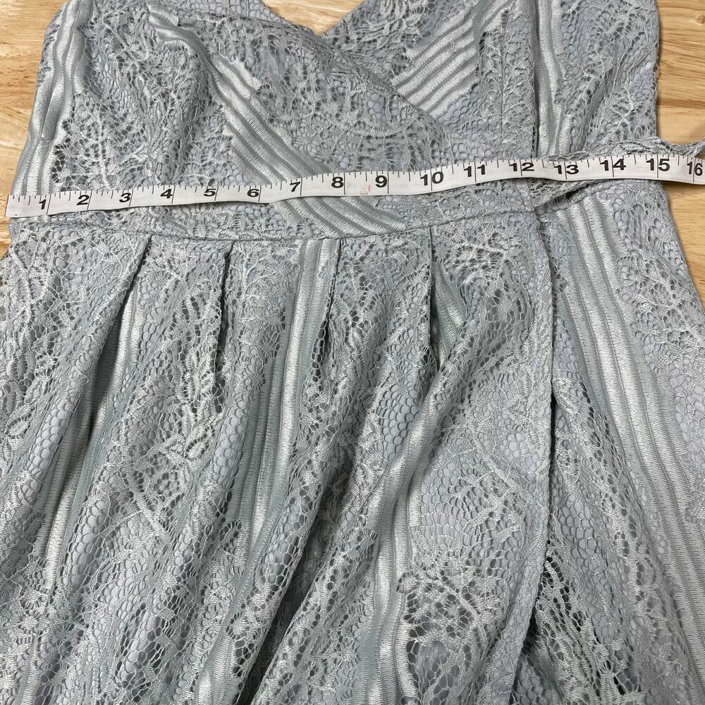 Lulu’s NWT Lovely in Lace Dusty Blue Lace Sleeveless Wrap Maxi Dress Size M - Picture 9 of 11